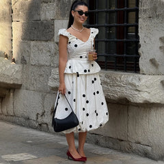 Polka Dot High Waist Skirt