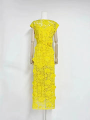 Floral Appliqu��� Maxi Dress