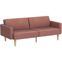 Pink futon sofa bed couch, convertible design, U.S. Origin.

