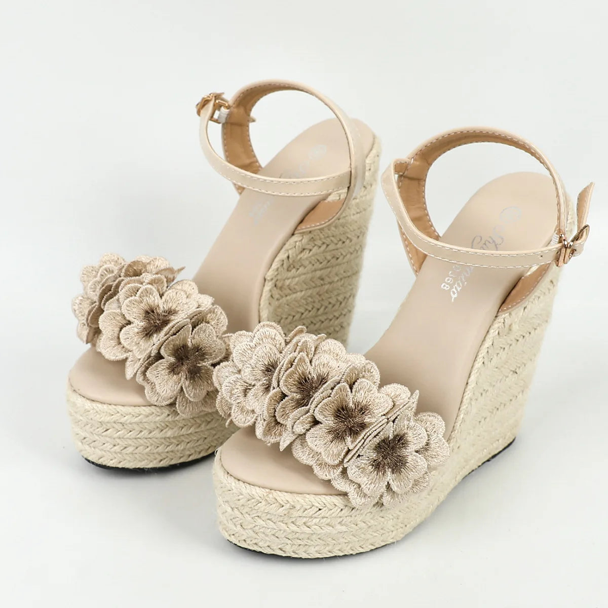 Wedge Flower 14cm Slope Heel Waterproof Platform Sandals