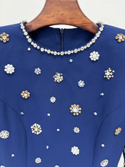 Beaded Long Sleeve Midi Dress