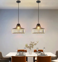 Simple Crystal Pendant Light E27 Bulb Base