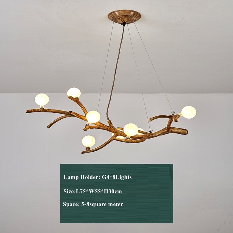 Tree Branch Frosted Glass Bubble LED Light Chandelier