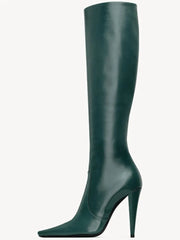 Pointed Slim High Heeled Knee High Boots