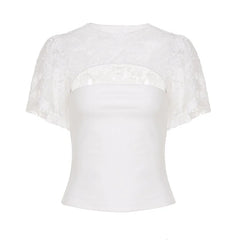 White lace top on a white background