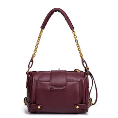Structured Lock Detail Pu Leather Bag