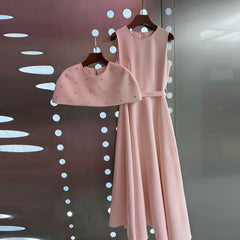 Embellished Cape A-Line Midi Dress