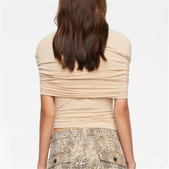 Ruched Cape Sleeve Top