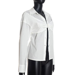 Twisted Front Button Shirt