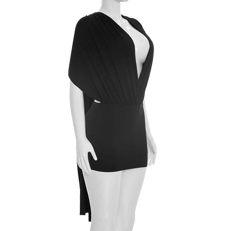 Black sleeveless top on a mannequin against a white background