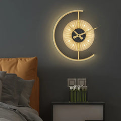 Modern LED Wall Lamps Clock Sconce Lighting Fixture Golden Atelier