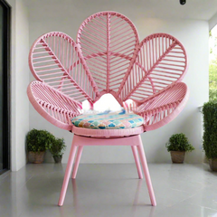 Pink and Green Cute Furniture Flower Peacock Chairs