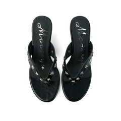 Star Embellished Wedge Sandals