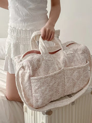 Quilted Floral Print Duffle Top