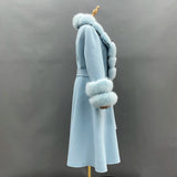 Women's Fur Collar Jackets Long Trench Coat Padded Overcoat