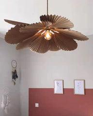 Paper pendant light Art Brown Paper Palm Leaves Lamp Dining Room Bedroom Hanging Lamp E27 kitchen Bulb farmhouse light fixtures. Golden Atelier 4