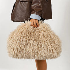 Fluffy Textured Clutch Bag