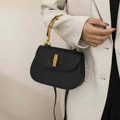 Bamboo Handle Saddle Crossbody Bag