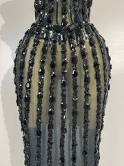 Sequin Strapless Embellished Maxi Dress
