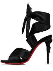 Satin Wrap Lace-Up Heels