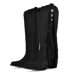 Fringe Pointed Toe Western Boots