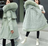 Wool Liner Hooded Fur Collar Jacket Thick Snow Wear Padded Overcoat