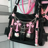Hello Kitty Gothic Punk Cross Chains Tote Bag
