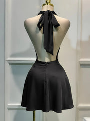 Satin Halter Neck Cowl Neck Mini Dress