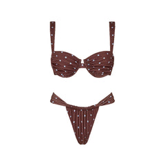 Polka Dot Bikini and Sarong Set