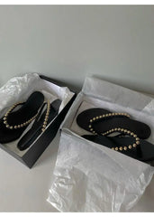 Flat Embellished Flip Flops