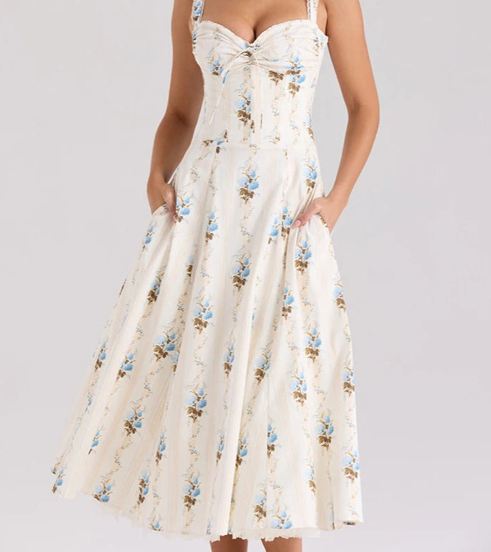 Floral dress on a plain background