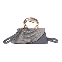Alligator Textured Top Handle Bag
