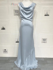 Off-Shoulder Cowl Neck Maxi Dress with Draped Front