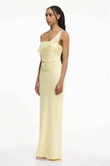 Draped One-Shoulder Maxi Dress