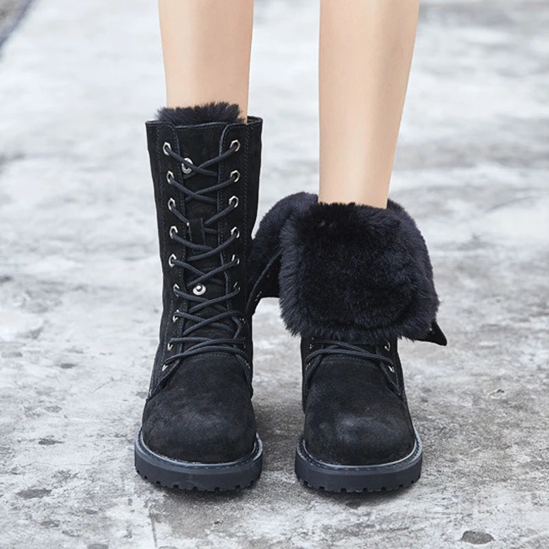 Thicken Fur Suede High Top Non-slip Snow Boots