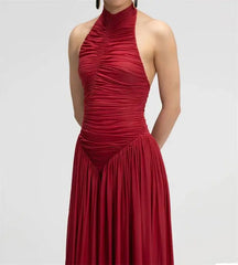 Ruched Halter Top and Palazzo Pants Set