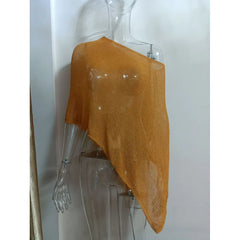 Asymmetrical Knit Shawl Top