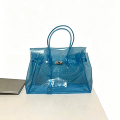 Crocodile Embossed Jelly Transparent Tote Bag