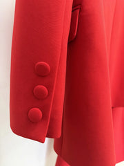 Three Dimensional Flower Red Suit Set