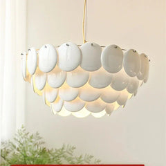 Modern Danish Design White Ceramic Chandelier