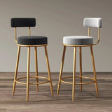 Gold Metal Counter Bar Stools Backrest High Chair Home Furniture