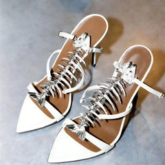 Fishbone Embellished Stiletto Heels