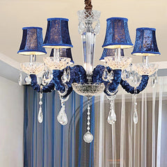 Blue Crystal Flannelette Droplight Pendent Lamp