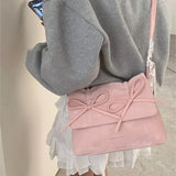Pleated Bow Scarves Large Capacity Exquisite Female Handbag