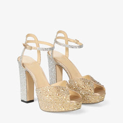 Crystal Embellished Platform Sandals