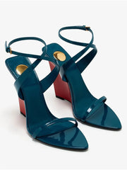 Wedge Gold Heel Ankle Strap Sandal