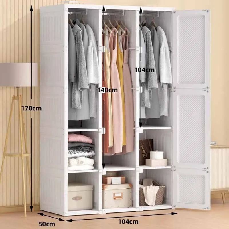 Wooden Organizer Storage Closet Child Bedroom Folding Wardrobe