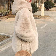 Fur Zipper Thick Warm Hoodies Jacket