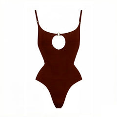 Cutout Monokini and Draped Skirt Swimwear Set