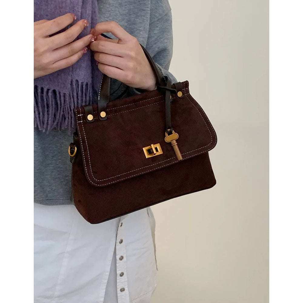 elegant synthetic leather flap handbag,
